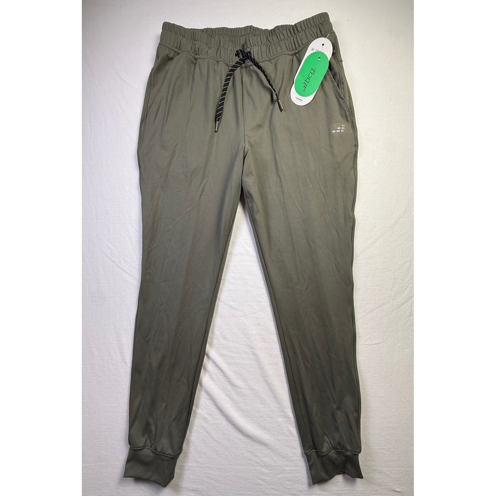 BCG Training Mens Joggers Medium Olive Green Recycled 4-Way Stretch NWT-2671